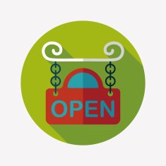 shopping store sign flat icon with long shadow eps10 N73