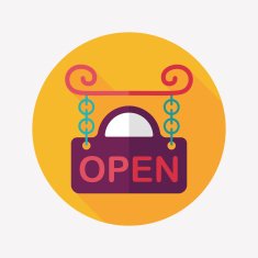 shopping store sign flat icon with long shadow eps10 N74