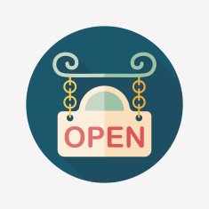shopping store sign flat icon with long shadow eps10 N75