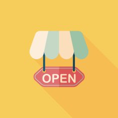 shopping store sign flat icon with long shadow eps10 N83