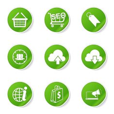 SEO Internet Sign Green Vector Button Icon Design Set 7 N6