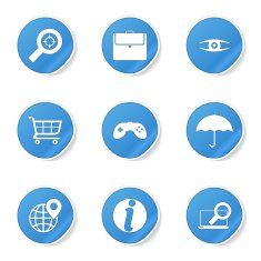 SEO Internet Sign Blue Vector Button Icon Design Set 10 N6