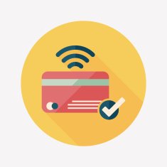 shopping credit card flat icon with long shadow eps10 N8