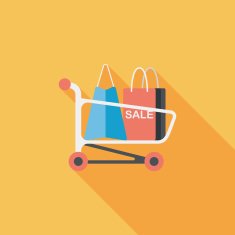 shopping cart flat icon with long shadow eps10 N50