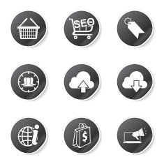 SEO Internet Sign Black Vector Button Icon Design Set 7 N7