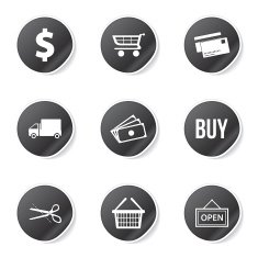 Shopping Sign Black Vector Button Icon Design Set N6