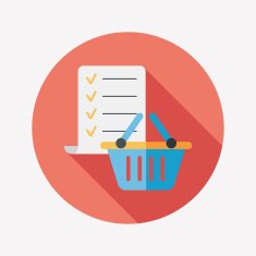 shopping list flat icon with long shadow eps10 N20