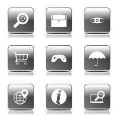 SEO Internet Sign Square Vector Black Icon Design Set 10 N10