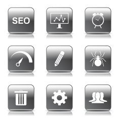 SEO Internet Sign Square Vector Black Icon Design Set 8 N10