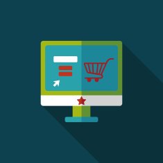 online shopping flat icon with long shadow eps10 N40