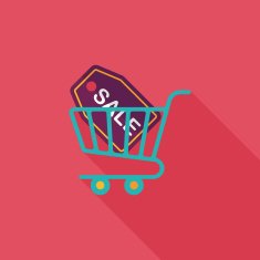 shopping cart flat icon with long shadow eps10 N57