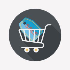 shopping cart flat icon with long shadow eps10 N58