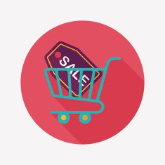 shopping cart flat icon with long shadow eps10 N59