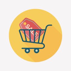 shopping cart flat icon with long shadow eps10 N60