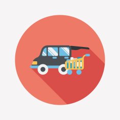 shopping cart flat icon with long shadow eps10 N61