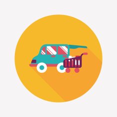 shopping cart flat icon with long shadow eps10 N63