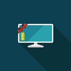 shopping sale tv flat icon with long shadow eps10