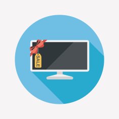 shopping sale tv flat icon with long shadow eps10 N4
