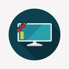 shopping sale tv flat icon with long shadow eps10 N5