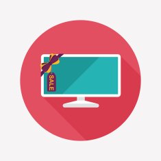 shopping sale tv flat icon with long shadow eps10 N6