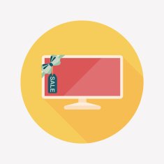 shopping sale tv flat icon with long shadow eps10 N7