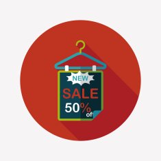 shopping sale sign flag flat icon with long shadow eps10 N30