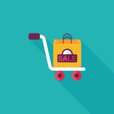 shopping handling trolley flat icon with long shadow eps10 N33