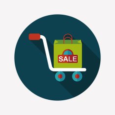 shopping handling trolley flat icon with long shadow eps10 N35