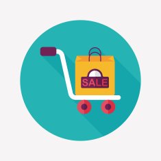 shopping handling trolley flat icon with long shadow eps10 N37