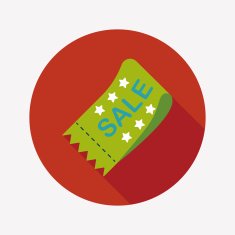 shopping sale coupon flat icon with long shadow eps10 N20