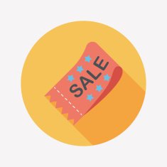 shopping sale coupon flat icon with long shadow eps10 N21