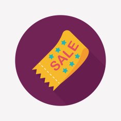 shopping sale coupon flat icon with long shadow eps10 N22