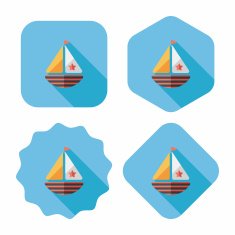 Sailboat flat icon with long shadow eps10 N15