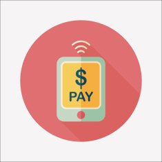 online cell phone shopping flat icon with long shadow eps10 N11