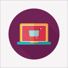 online shopping flat icon with long shadow eps10 N50