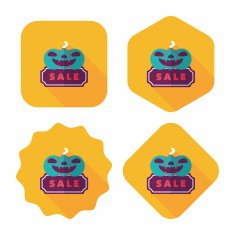Halloween SALE flat icon with long shadow eps10 N17