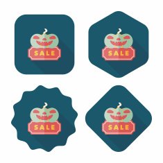 Halloween SALE flat icon with long shadow eps10 N18