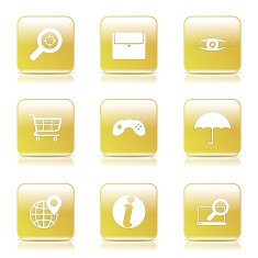 SEO Internet Sign Square Vector Yellow Icon Design Set 10 N8