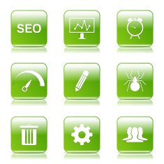 SEO Internet Sign Square Vector Green Icon Design Set 8 N9