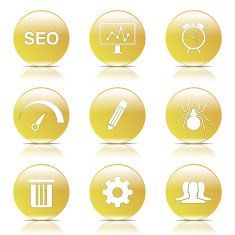 SEO Internet Sign Yellow Vector Button Icon Design Set 8 N7