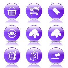 SEO Internet Sign Violet Vector Button Icon Design Set 7 N8