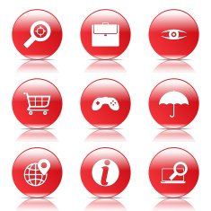 SEO Internet Sign Red Vector Button Icon Design Set 10 N6