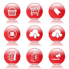 SEO Internet Sign Red Vector Button Icon Design Set 7 N5