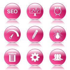 SEO Internet Sign Pink Vector Button Icon Design Set 8 N8