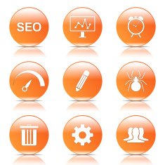 SEO Internet Sign Orange Vector Button Icon Design Set 8 N6