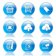 SEO Internet Sign Blue Vector Button Icon Design Set 7 N8