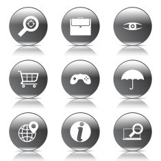 SEO Internet Sign Black Vector Button Icon Design Set 10 N7