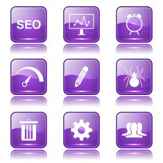 SEO Internet Sign Square Vector Violet Icon Design Set 8 N10