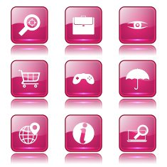 SEO Internet Sign Square Vector Pink Icon Design Set 10 N11