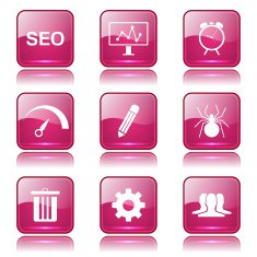 SEO Internet Sign Square Vector Pink Icon Design Set 8 N9